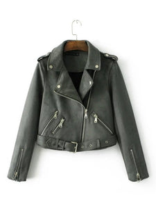 Faux Leather Motercycle Jacket